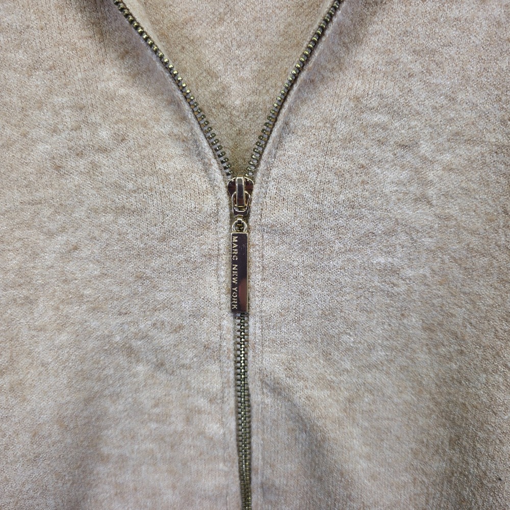 Andrew Marc Cardigan Womens XS Beige Turtleneck Ribbed Knit Minimalist‎ Layering - Picture 9 of 13